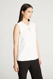 Halston | Faren Top In Fluid Crepe | Chalk