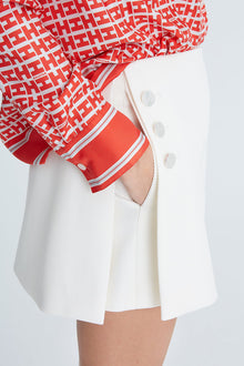 Halston | Hallie Cotton Twill Skort | Chalk