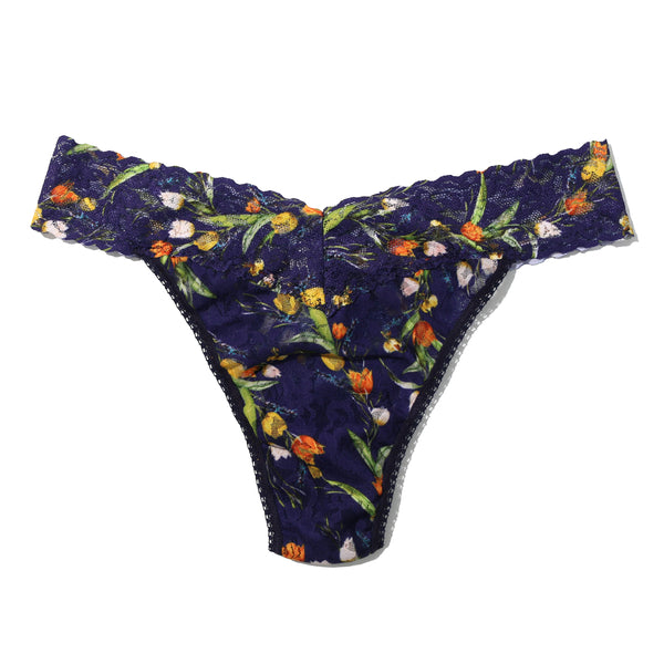 Signature Lace Original Rise Thong | Central Park (Navy)