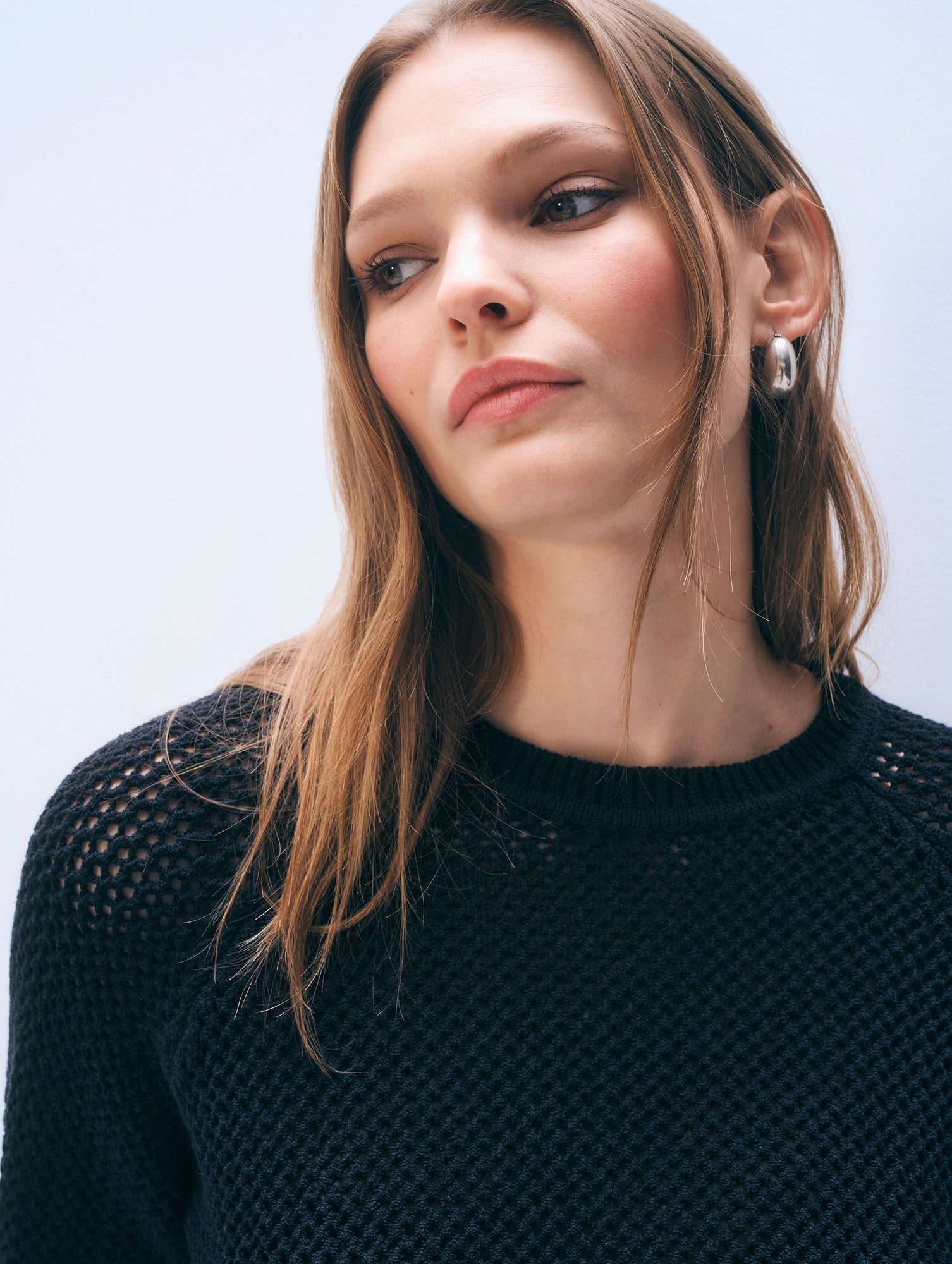 Boucle Mesh Sweatshirt | Midnight
