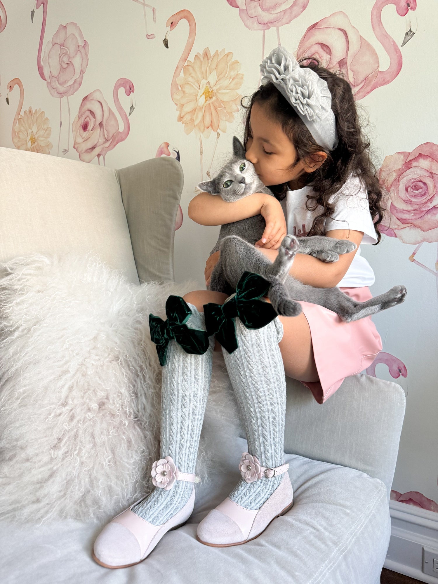 Francesca Tulle Headband | Grey