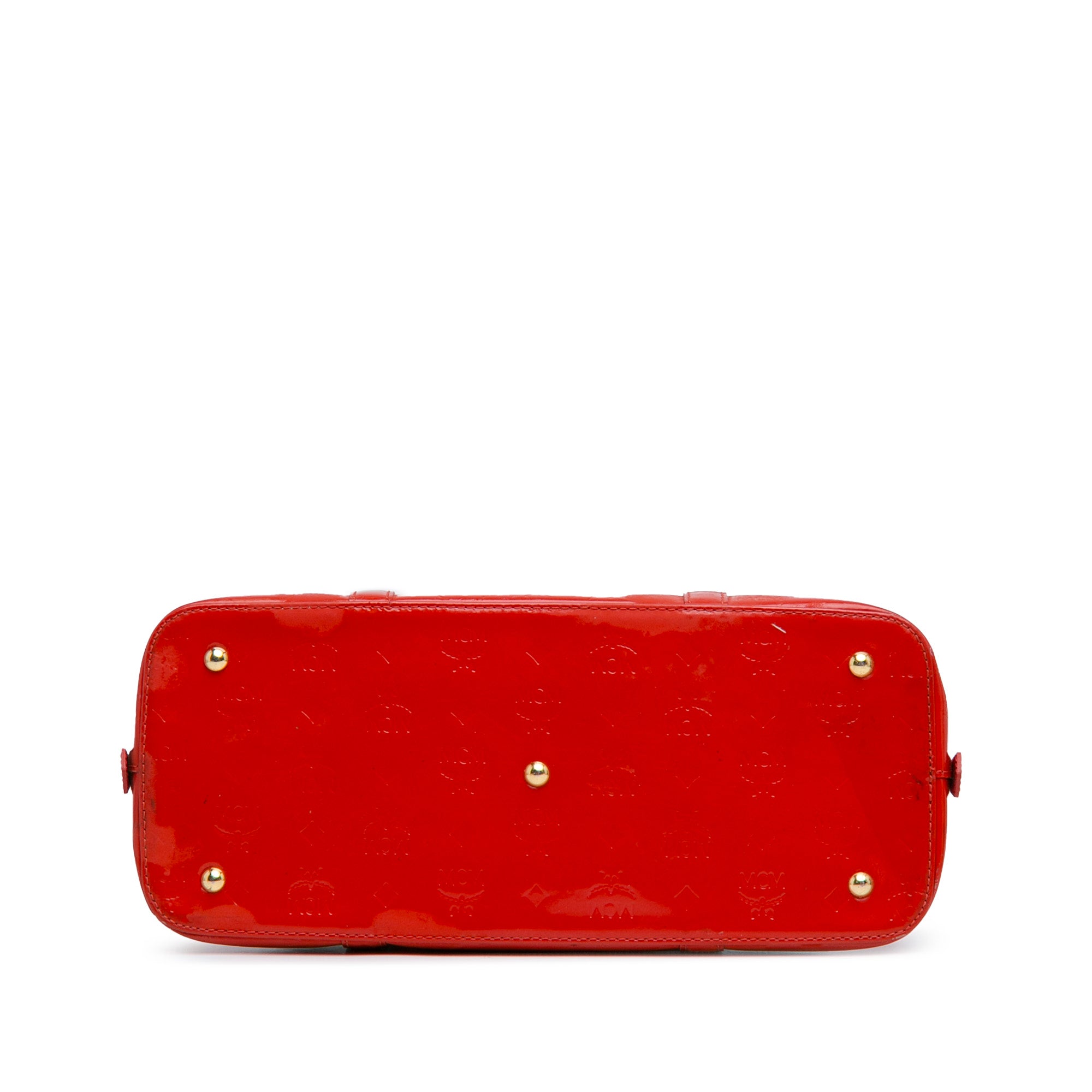 MCM | Pre-Owned Visetos Patent Handbag | Red