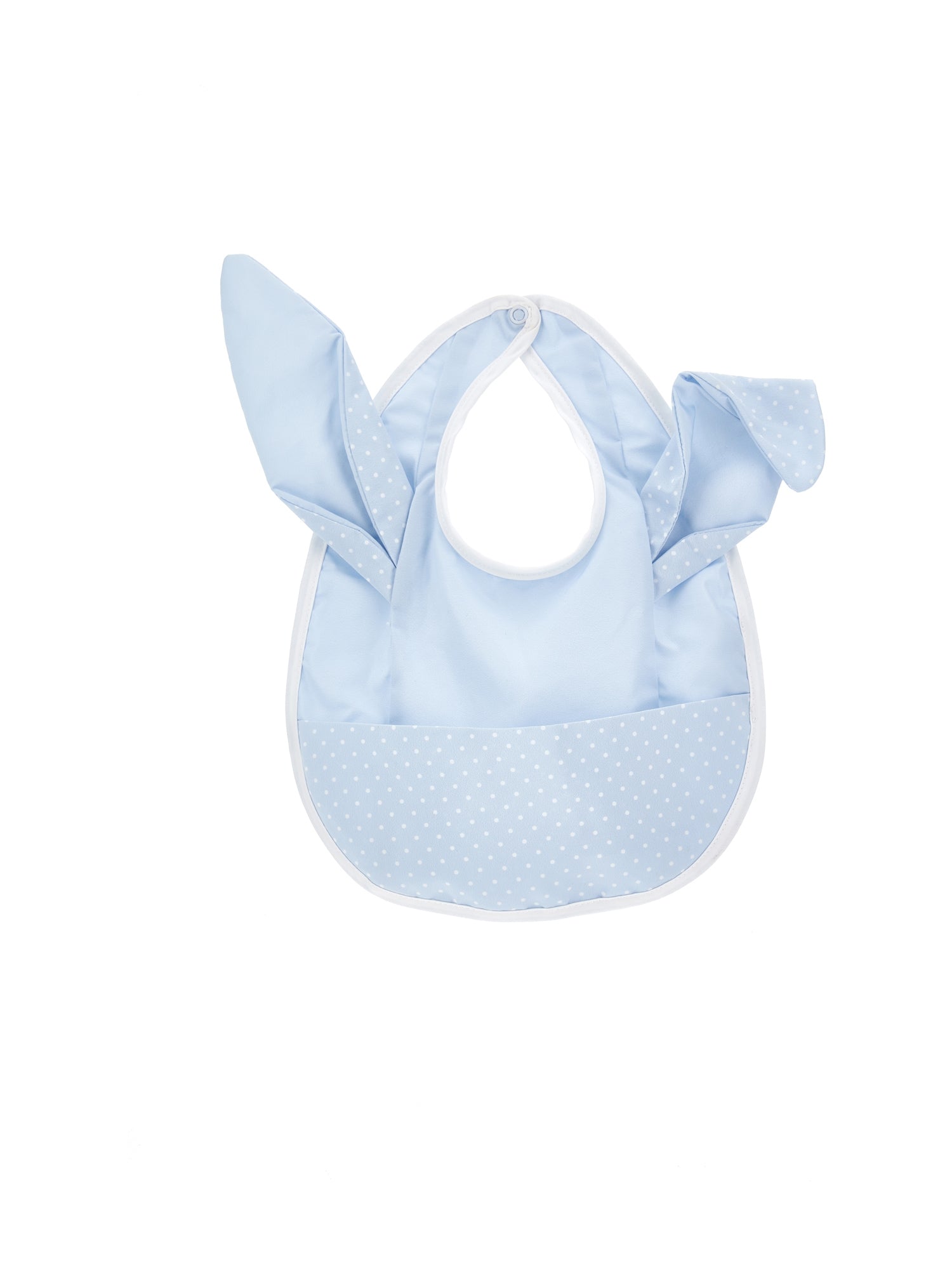 Boys | Baby Bib With Baby Ears | White/Cloud