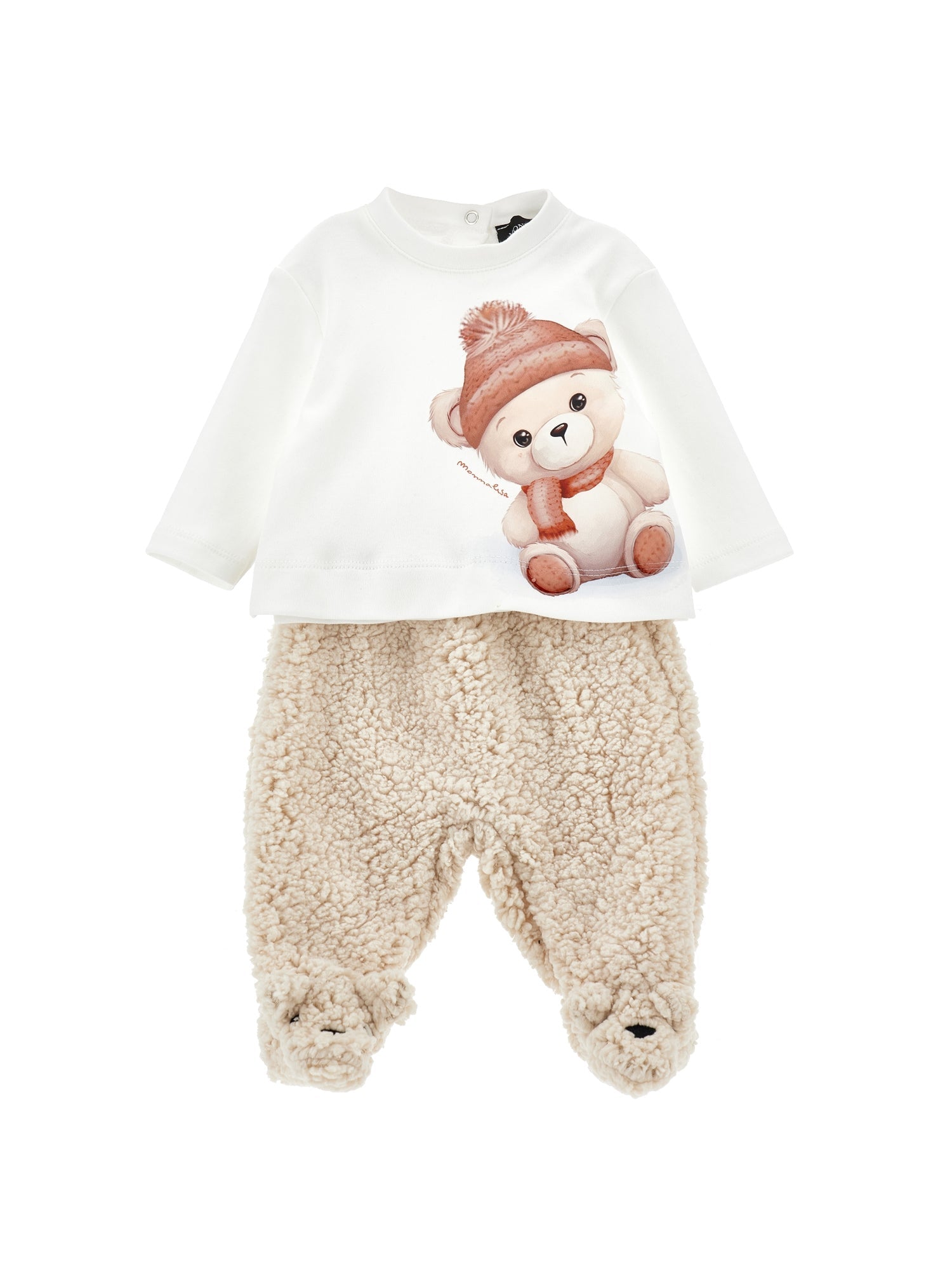 Boys | Two-Piece Set With Teddy Bear | Cream/Cream