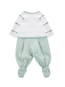 Boys | Vichy Cotton Romper | White/Multicolor