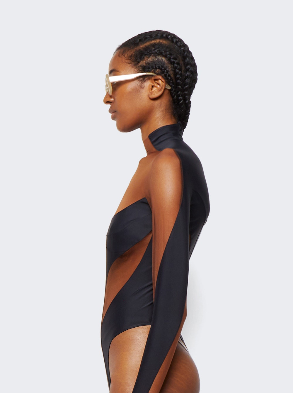 Women | Mugler | Illusion Mockneck Bodysuit