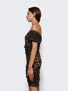 Women | Mugler | Printed Mesh Mini Dress | Nude