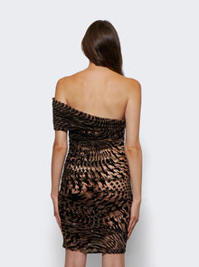 Women | Mugler | Printed Mesh Mini Dress | Nude