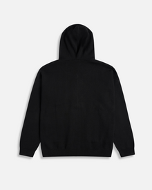 Blanket stitch Knit Zip Hoodie | Black