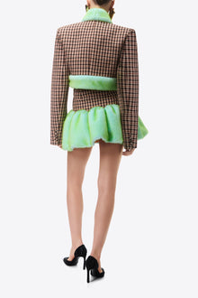 Faux Fur Godet Mini Skirt | Caramel Multi