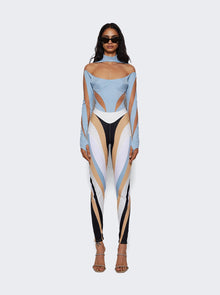 Women | Mugler | Illusion Bodysuit | Light Blue Nude 01