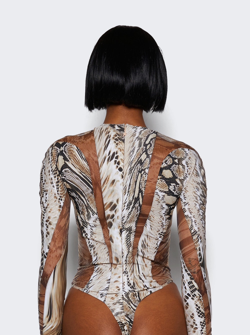 Women | Mugler | Illusion Bodysuit | Warped Snake Roccia