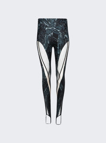 Women | Mugler | Printed Spiral Leggings | Warped Snake Black & Nude