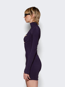 Women | Mugler | Cut Out Mini Dress | Dark Violet
