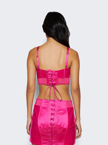 Women | Jean Paul Gaultier | Satin Stretch Conical Bra Top Shocking | Pink