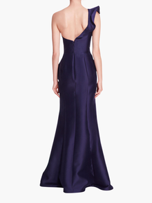 Silk Mikado Gown | Navy