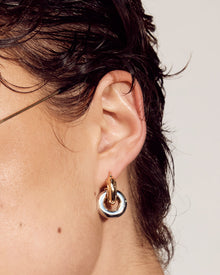 Two-Tone Interlock Hoops | Gold