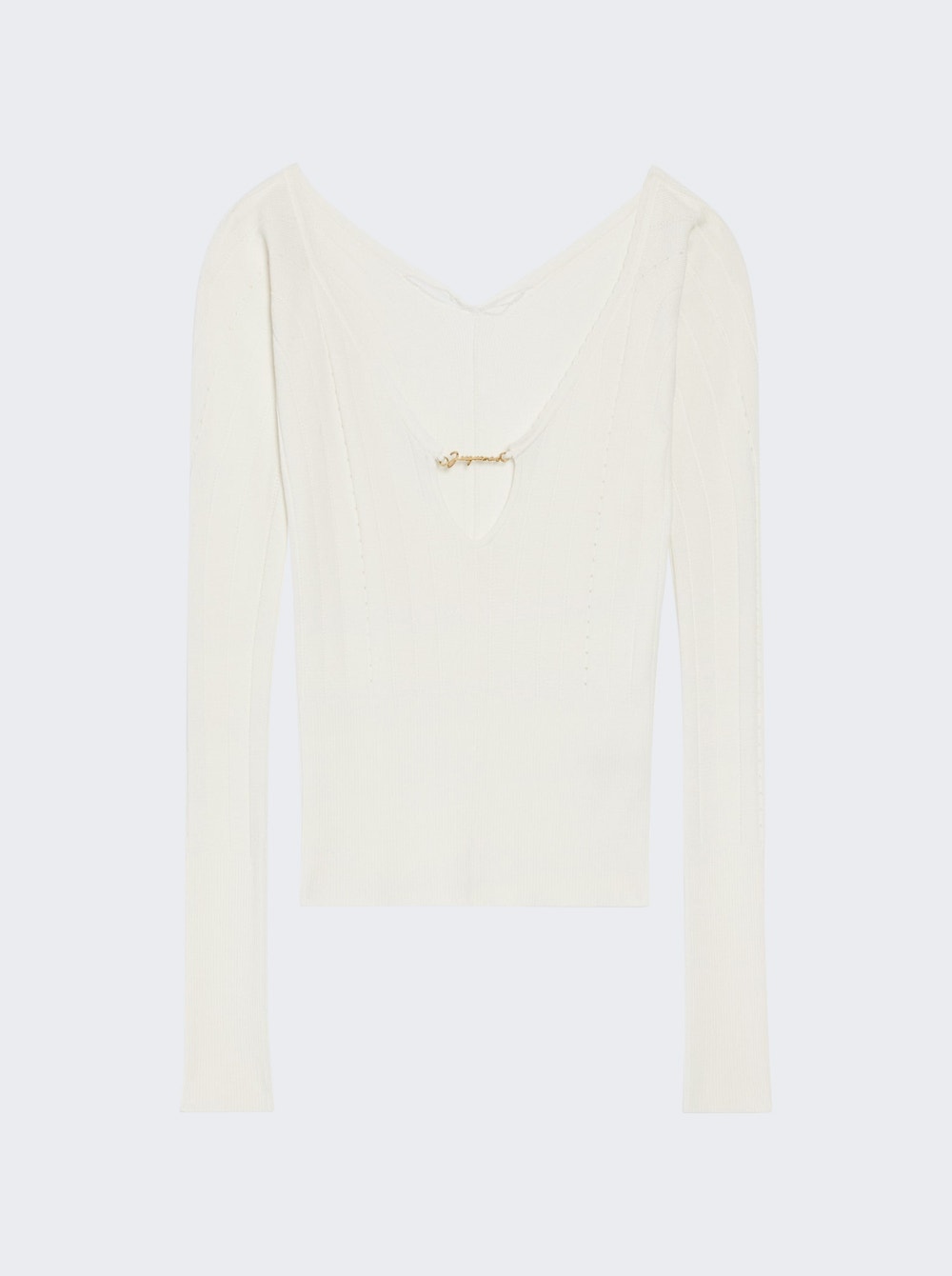 Women | Jacquemus | Long Sleeve Scalloped Top Off | White