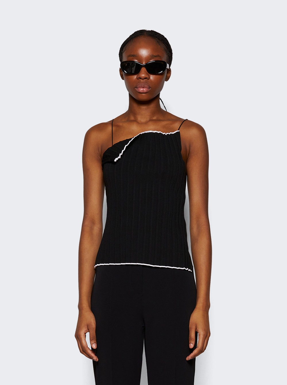 Women | Jacquemus | Le Haut Maille Plisse Top | Black