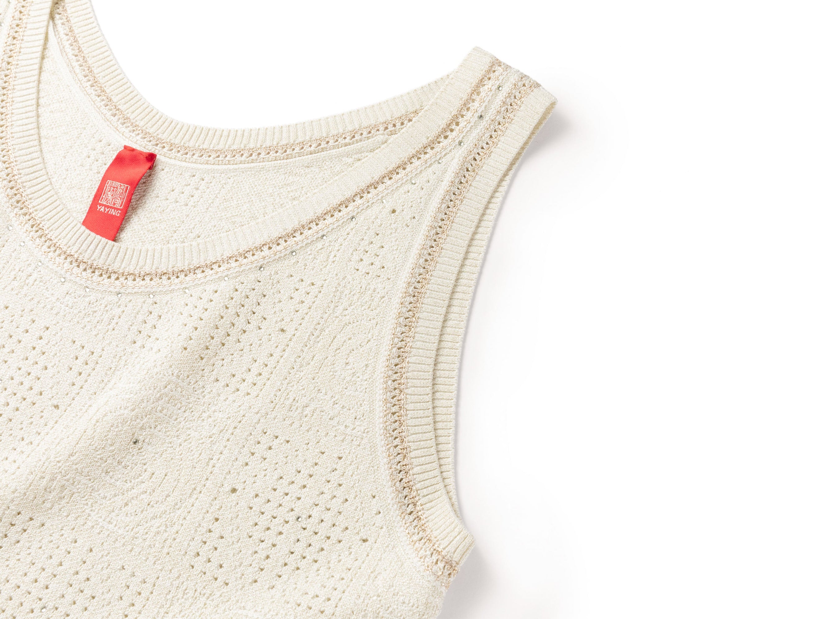 Mulberry Silk Openwork Vest Camisole | Beige