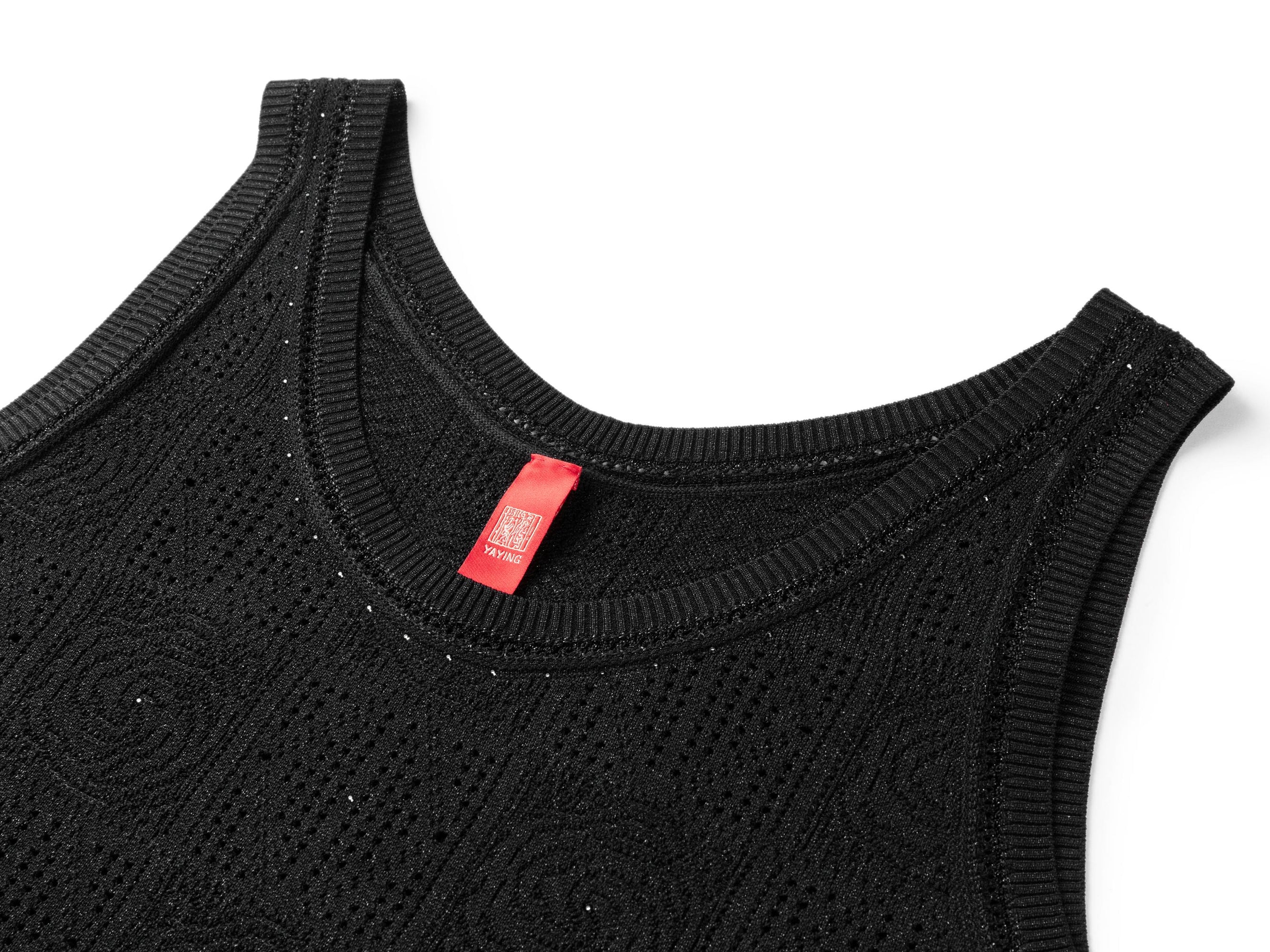 Mulberry Silk Openwork Vest Camisole | Black