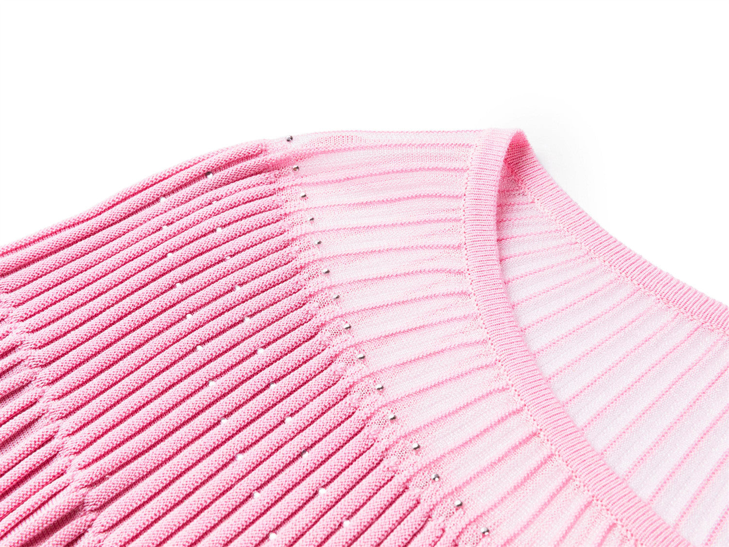 Textured Short-Sleeve Knit Sweater | Pink