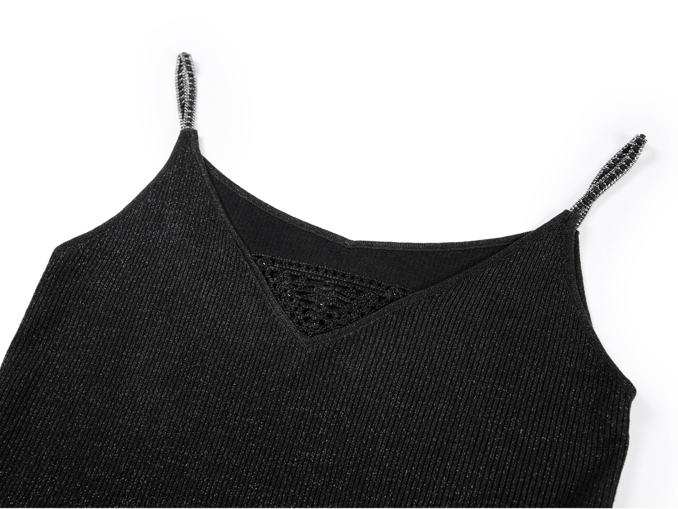 Silk-Blend V-Neck Camisole | Black