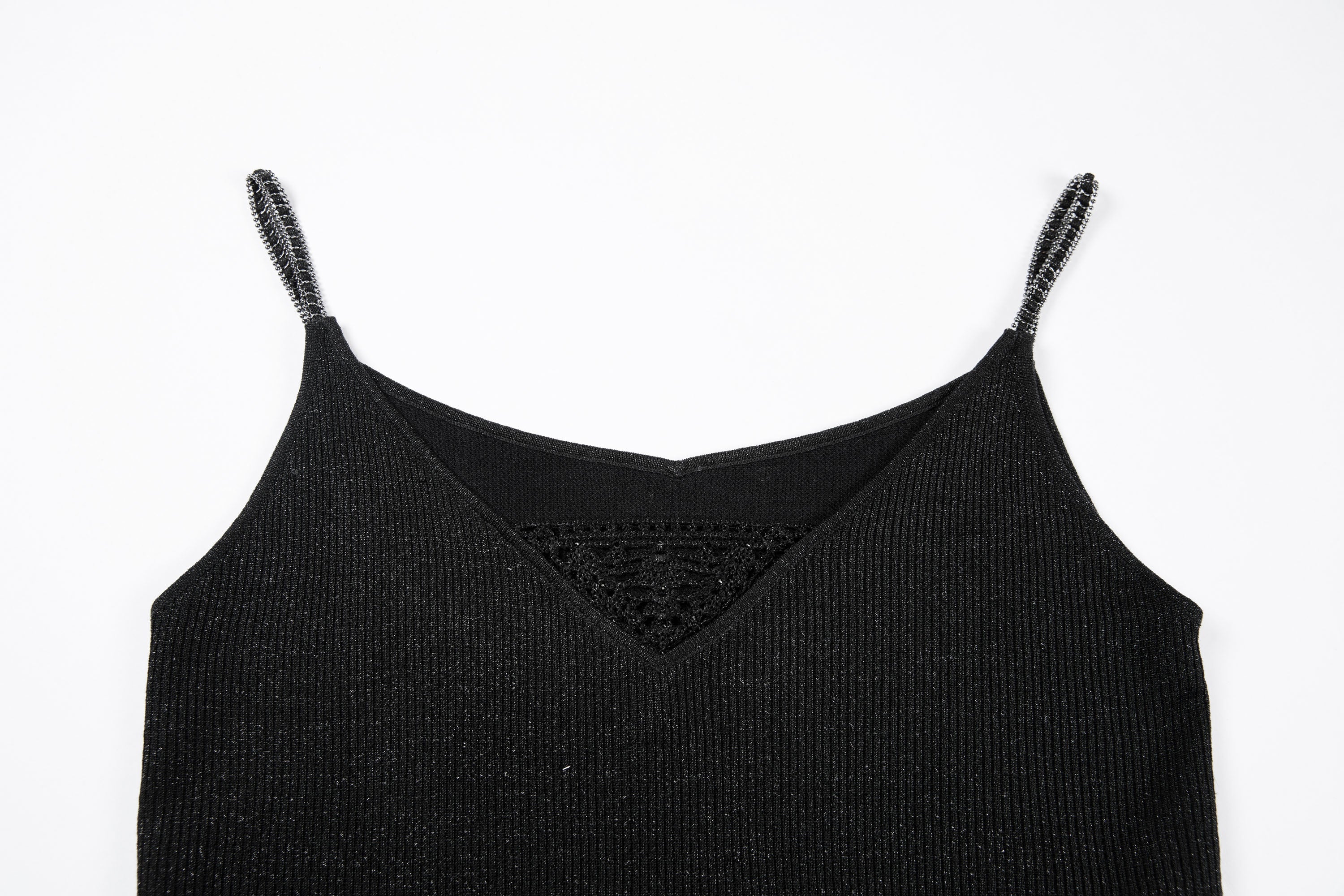 Silk-Blend V-Neck Camisole | Black