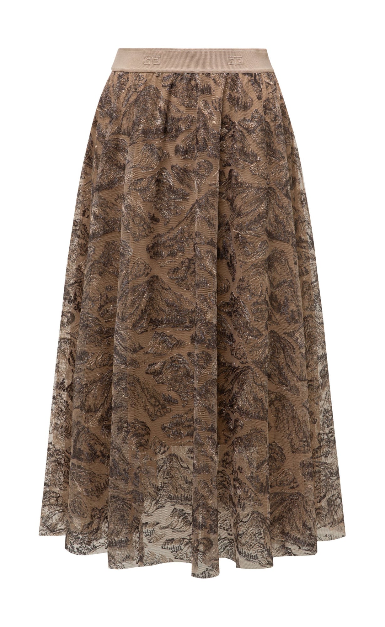 Chinese Style Embroidered Skirt | Brown
