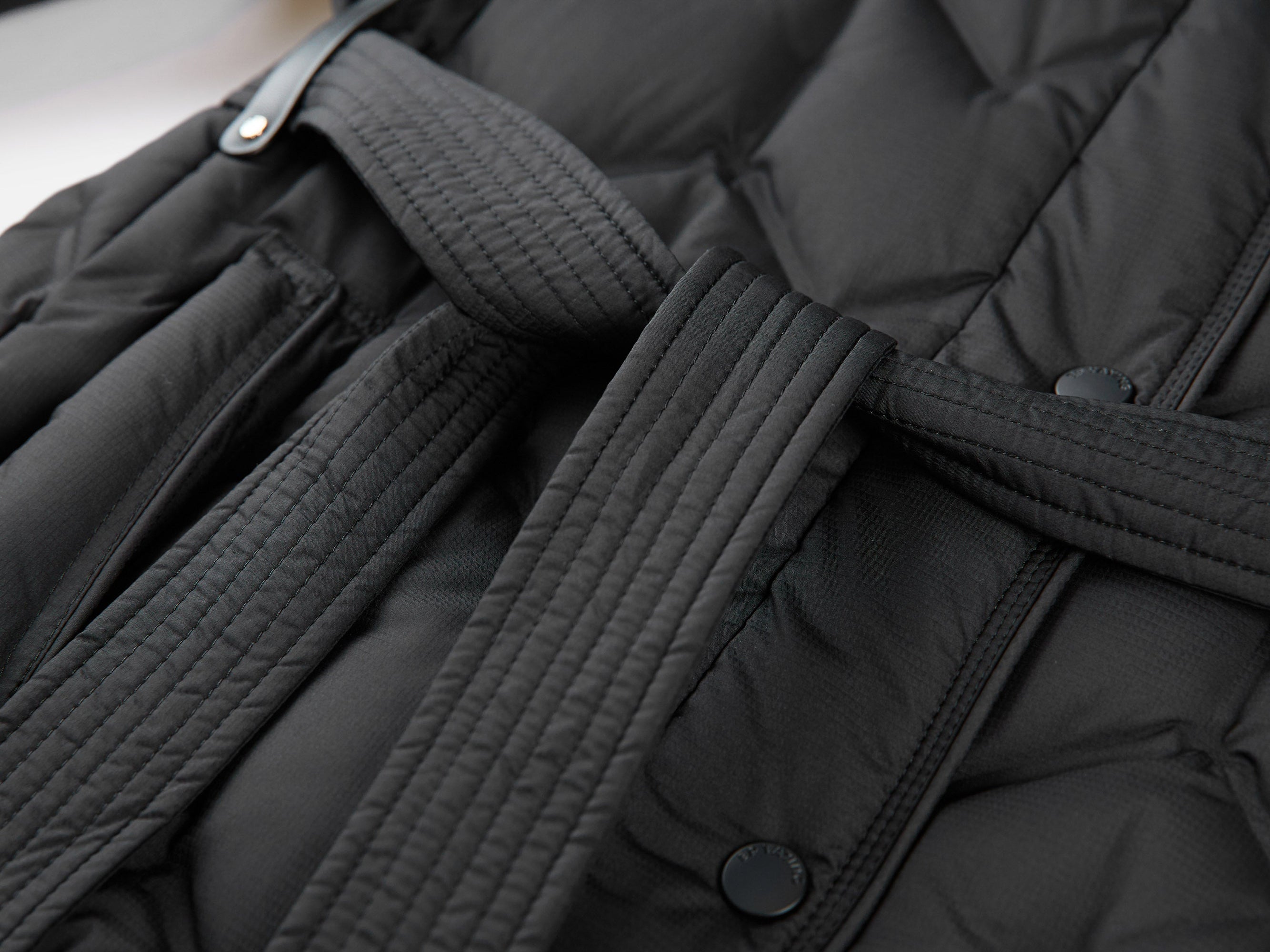 Quilted Long Coat | Black