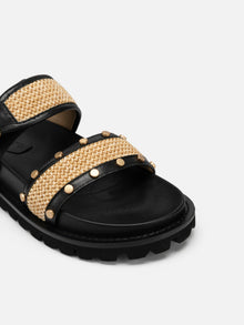 One-Strap Thick-Soled Sandals | Black
