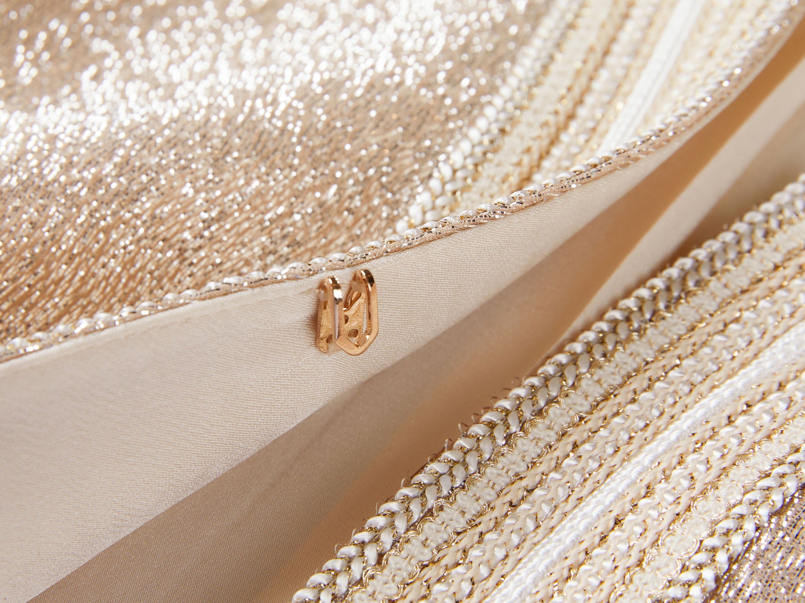 Champagne Metallic Open-Front Jacket | Golden