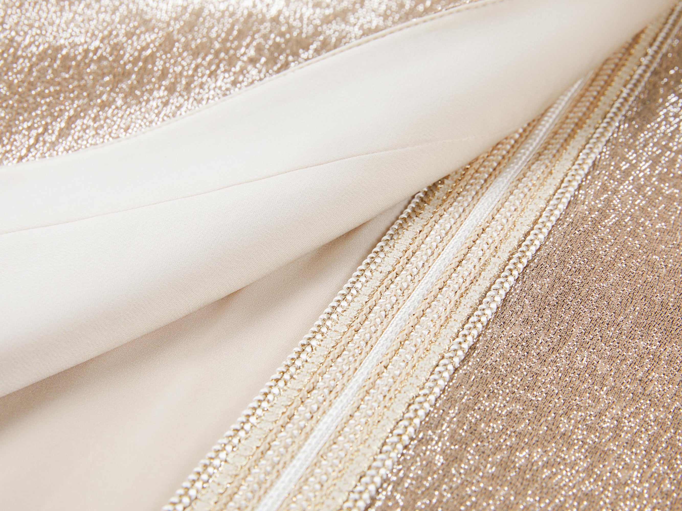 Champagne Metallic Open-Front Jacket | Golden