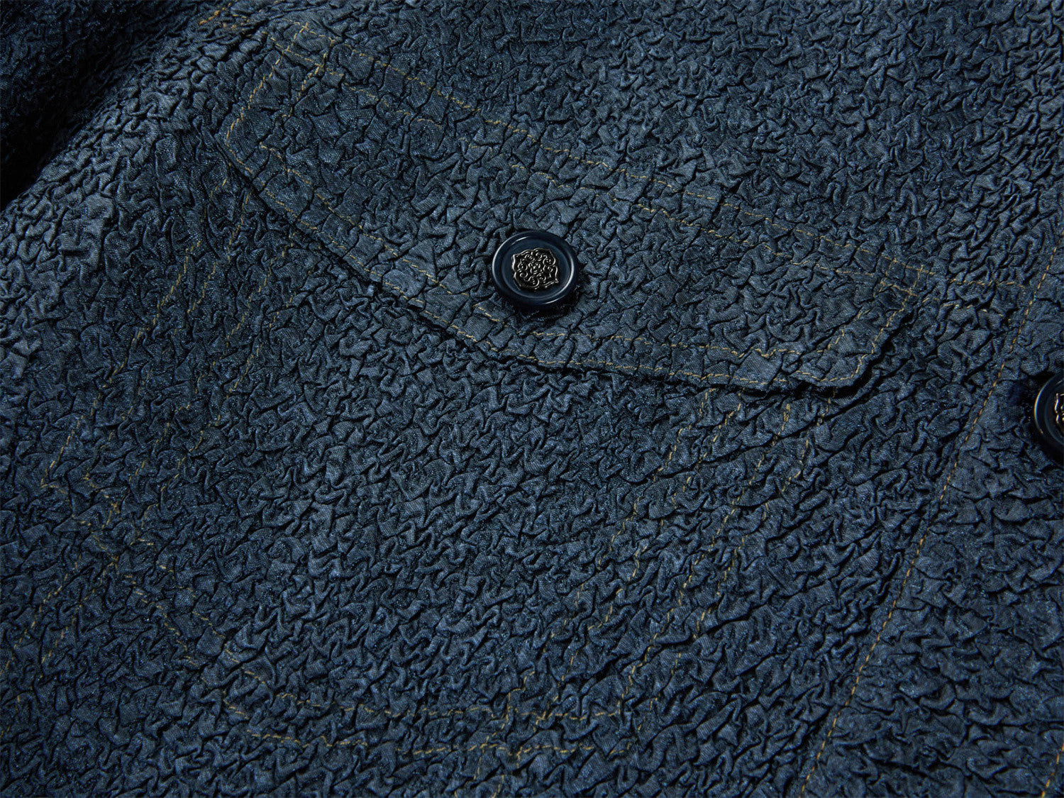 Faux Denim Jacket | Navy