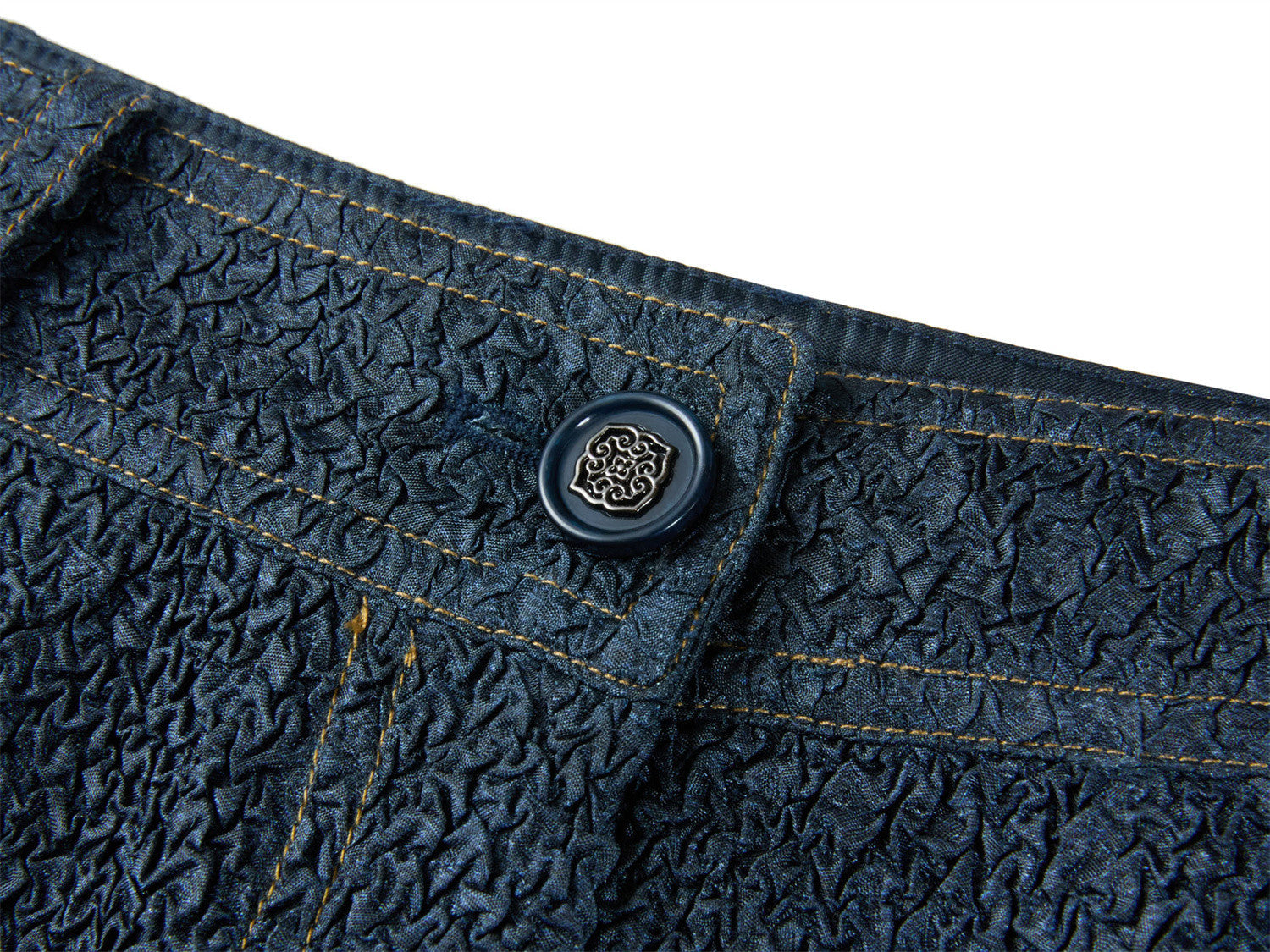 Textured Straight Pants | Navy
