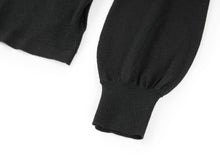Wool Slim-Fit Knit Top | Black