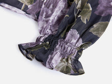 Silk Peony Print Pullover Top | Purple