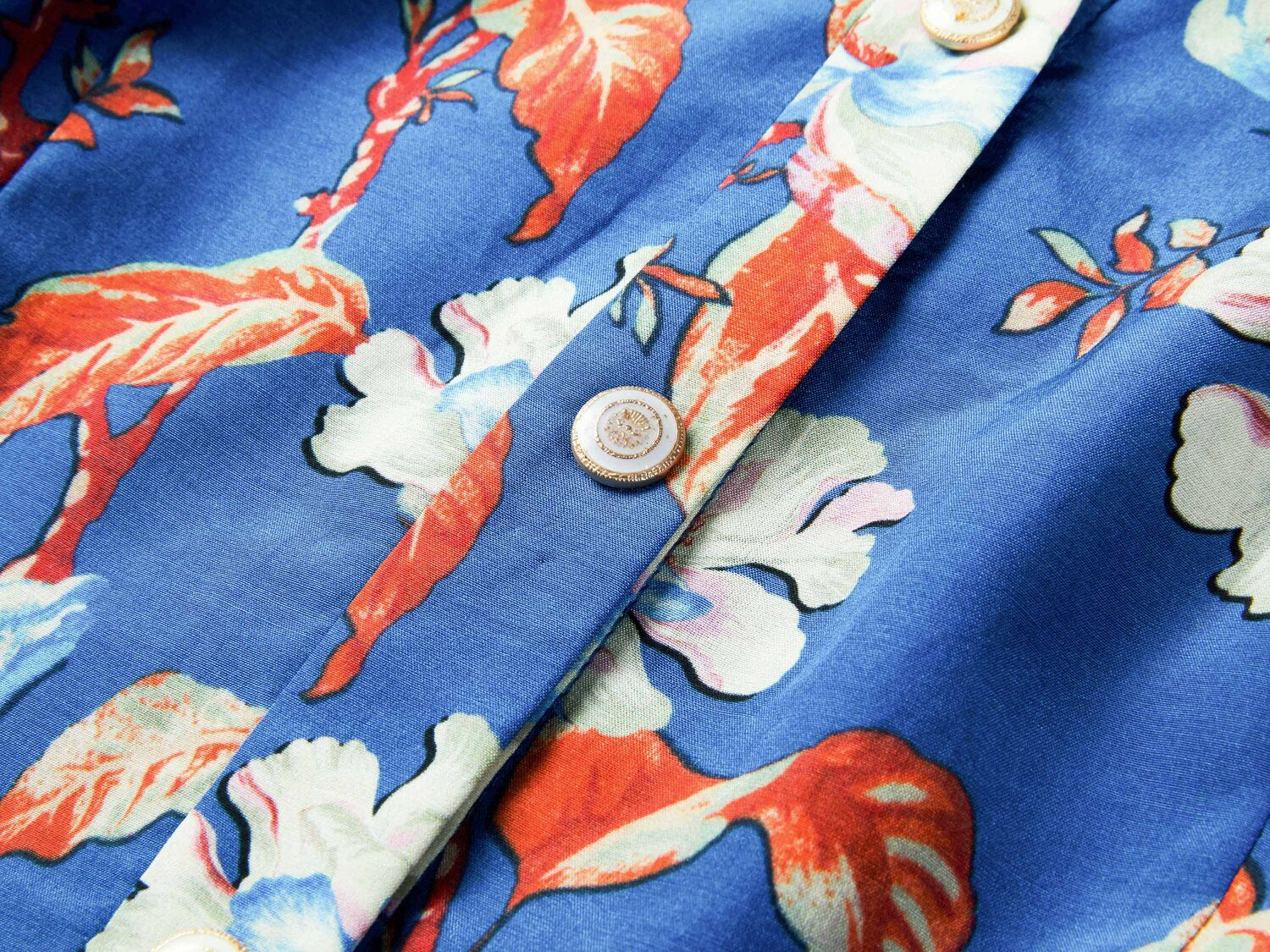 Printed Waist-fitted Dress | Blue