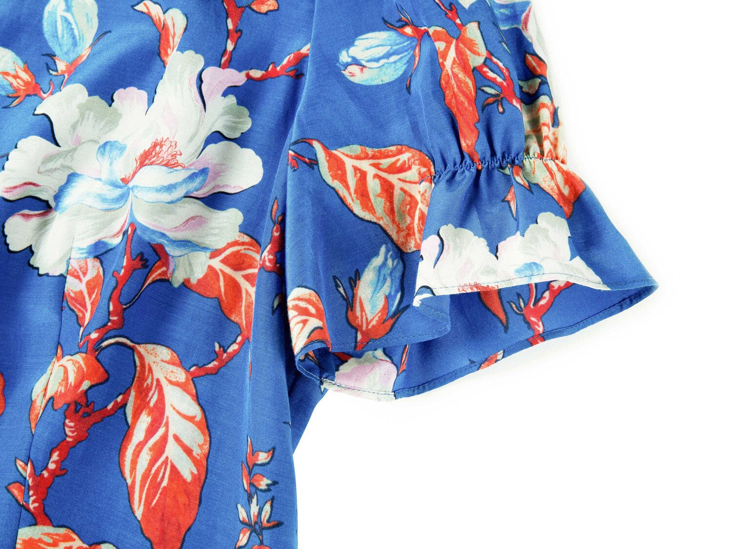 Printed Waist-fitted Dress | Blue