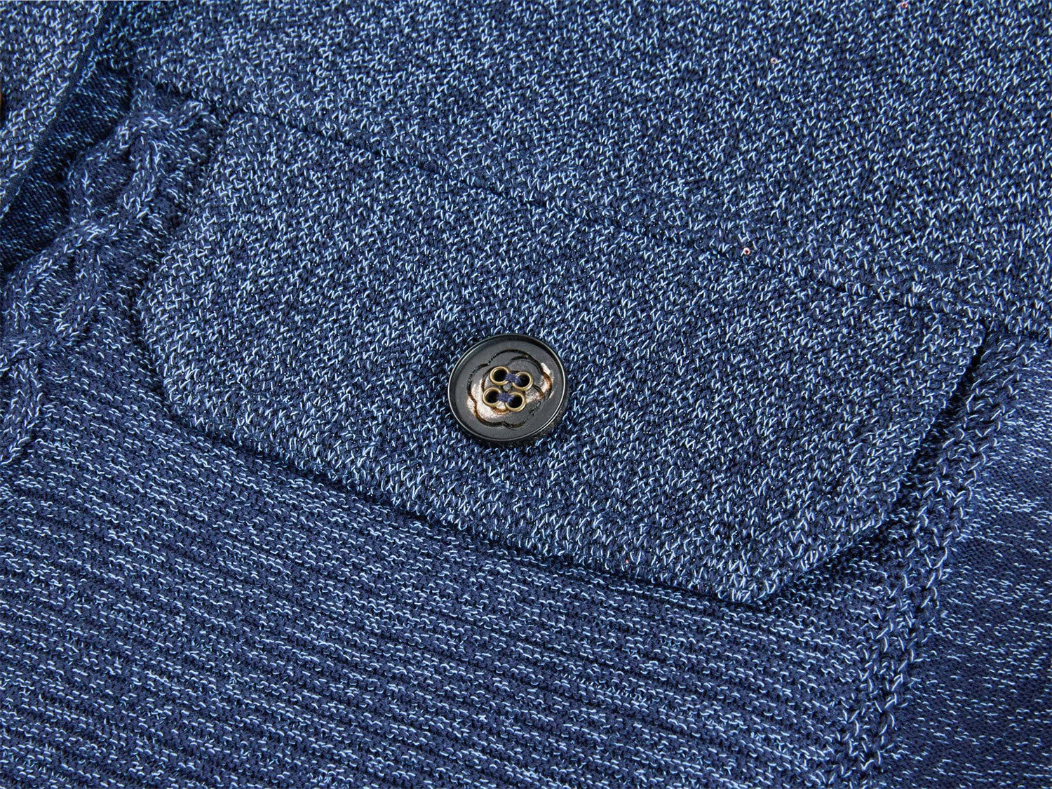 Knit Denim-Look Jacket | Navy