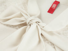 Silk Tie-Neck Embroidered Shirt | Beige