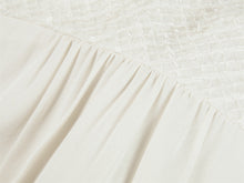 Silk Tie-Neck Embroidered Shirt | Beige