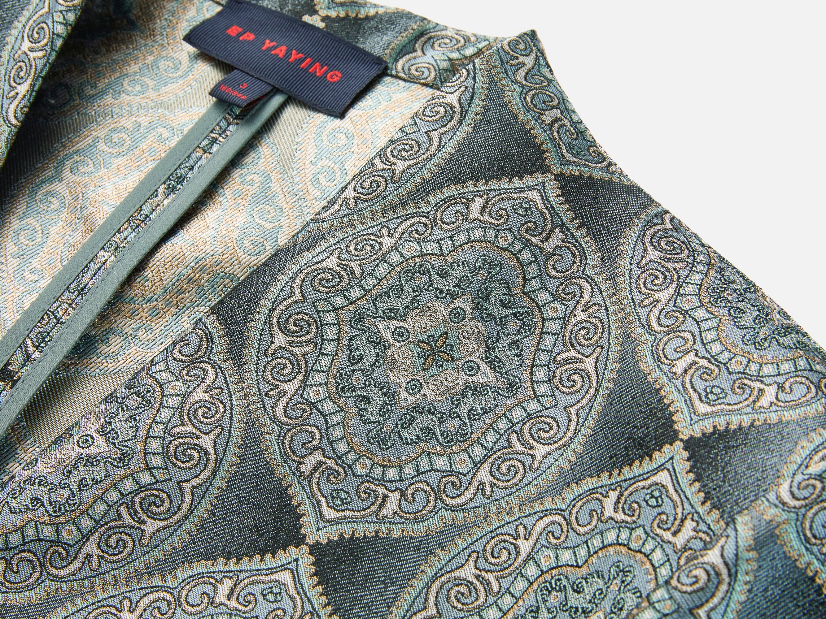 Silk Jacquard Blazer Jacket | Grey