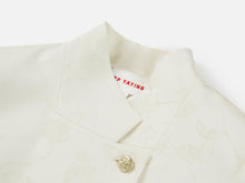 Silk Peony Jacquard Jacket | Beige