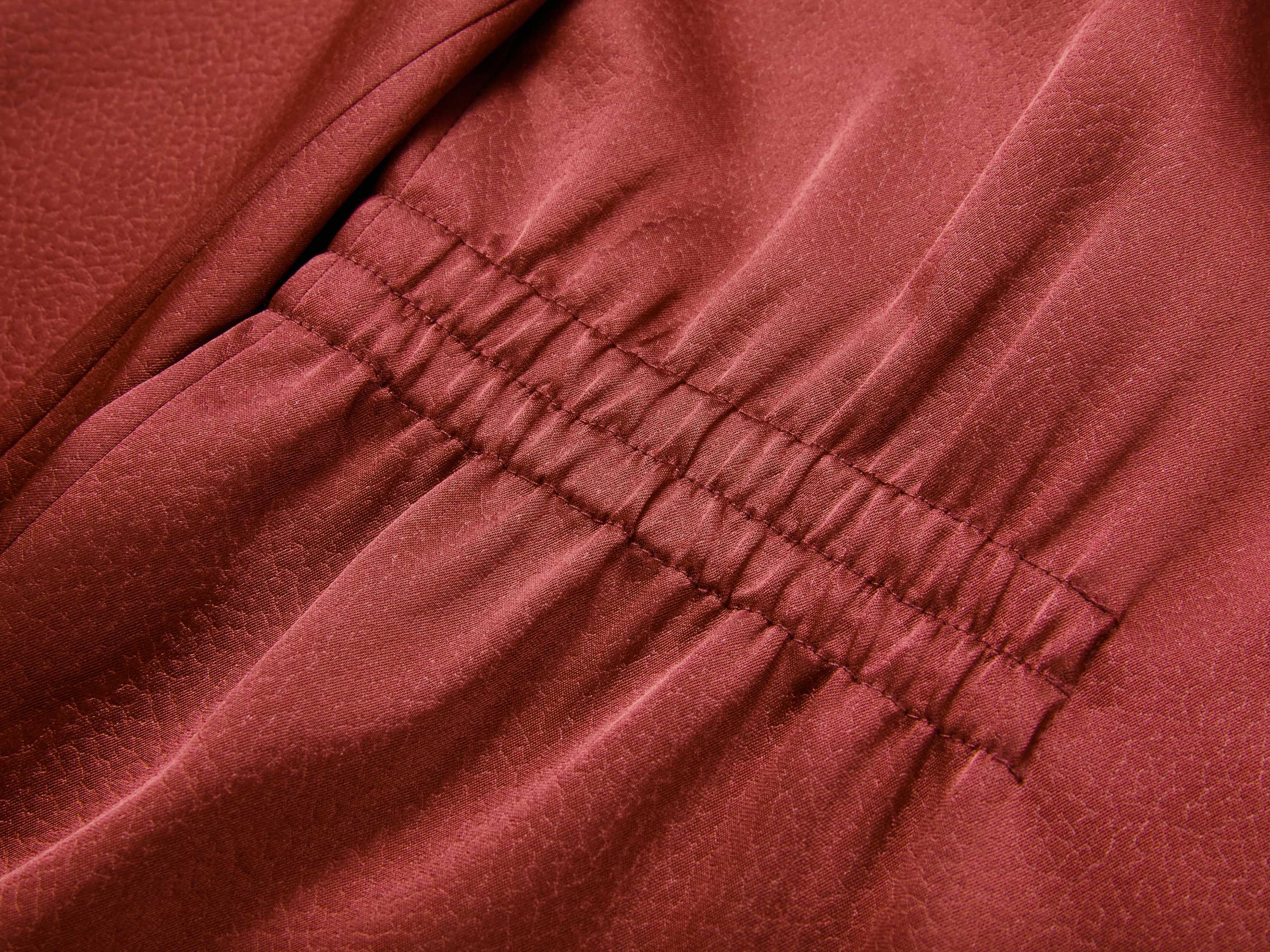 Waist-Defining Coat | Wine Red