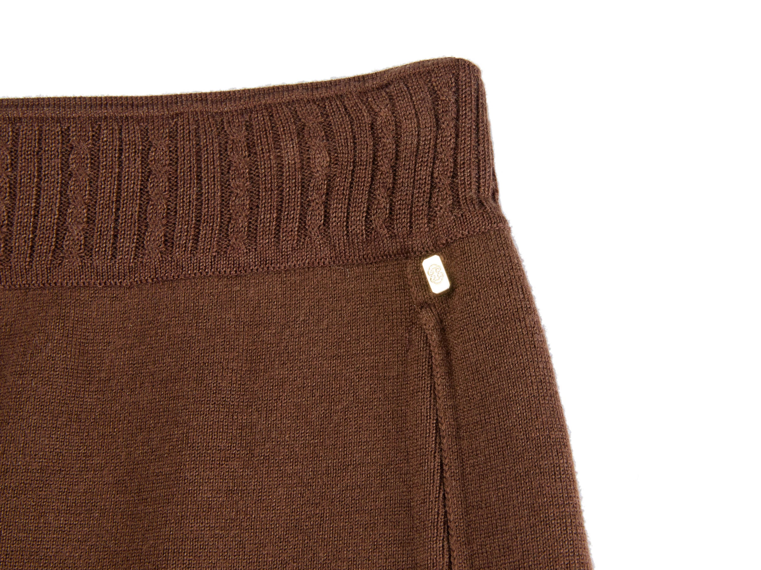 Wool Cashmere Straight-Leg Pants | Brown