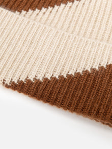Knit Beanie | Brown/Ivory