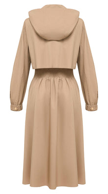 Silk Wool Dress | Khaki