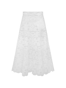 Vintage Lace Umbrella Skirt | White