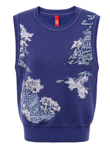 Printed Sleeveless Top | Purple